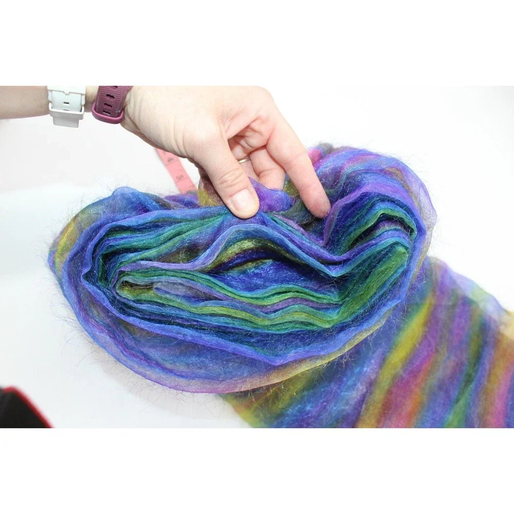 Mesh Fabric Tulle Sheer Cloth Fuzzy Rainbow Craft Sewing Colorful Yards New